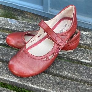 JOSEF SEIBEL  Red Leather Mary Janes, euro size 37; US 7